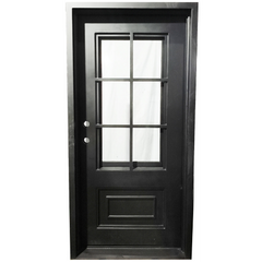 3/0 X 6/8 6 Lite Exterior Wrought Iron Door