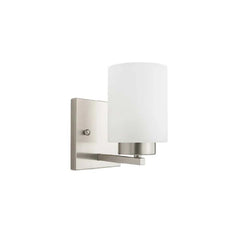 1-Light White Glass Sconce - NK