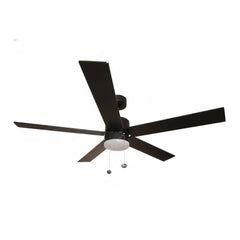 5-Blade 54" MB  Damp Location Fan Matte Black Blades Pull Chain 3K, 4K, 5K