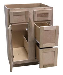 24 in Sink and Drawer Base Vanity Bathroom Cabinet in Unfinished Poplar or Shaker Style