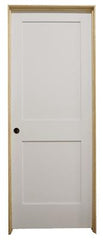 24 in x 80 in White 2-Panel Shaker Solid Core Primed MDF Prehung Interior Door