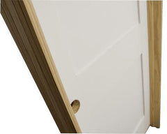 24 in x 96 in White 2-Panel Shaker Solid Core Primed MDF Prehung Interior Door