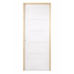 24 in x 80 in Shaker 5-Panel Solid Core Primed MDF Prehung Interior Door