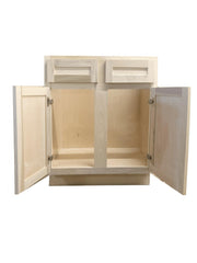 30 in Sink Base Kitchen Cabinet in Unfinished Poplar or Shaker Style