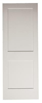 28 in x 80 in White Shaker 2-Panel Solid Core Primed MDF Interior Door Slab