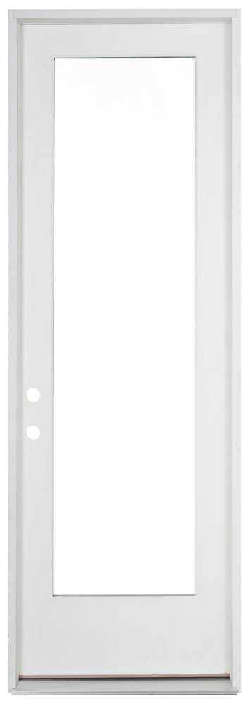 2'8"x8'0" Primed Fiberglass Full Clear Exterior Door