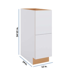 Modernform Cabinet Matte White 12" W X 34 1/2" H X 24" D  2 Drawer Base Cabinet