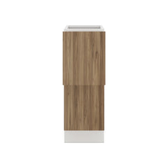 Modernform Cabinet Walnut 12" W X 34 1/2" H X 24" D  2 Drawer Base Cabinet