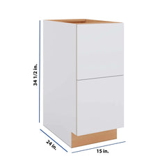 Modernform Cabinet Matte White 15" W X 34 1/2" H X 24" D  2 Drawer Base Cabinet