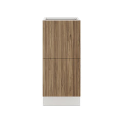 Modernform Cabinet Walnut 15" W X 34 1/2" H X 24" D  2 Drawer Base Cabinet