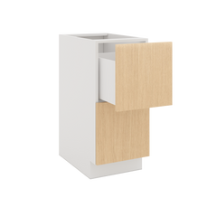 Modernform Cabinet Natural Oak 15" W X 34 1/2" H X 24" D  2 Drawer Base Cabinet