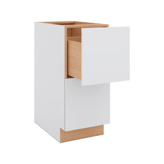 Modernform Cabinet Matte White 15" W X 34 1/2" H X 24" D  2 Drawer Base Cabinet