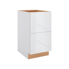 Modernform Cabinet Gloss White 18" W X 34 1/2" H X 24" D  2 Drawer Base Cabinet