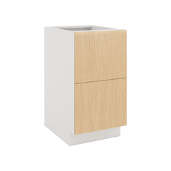 Modernform Cabinet Natural Oak 18" W X 34 1/2" H X 24" D  2 Drawer Base Cabinet