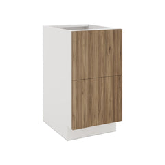 Modernform Cabinet Walnut 18" W X 34 1/2" H X 24" D  2 Drawer Base Cabinet