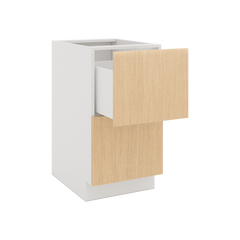 Modernform Cabinet Natural Oak 18" W X 34 1/2" H X 24" D  2 Drawer Base Cabinet