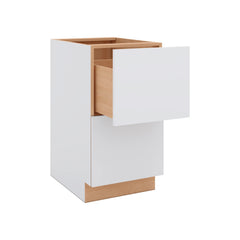 Modernform Cabinet Matte White 18" W X 34 1/2" H X 24" D  2 Drawer Base Cabinet