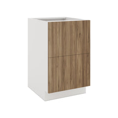 Modernform Cabinet Walnut 21" W X 34 1/2" H X 24" D  2 Drawer Base Cabinet