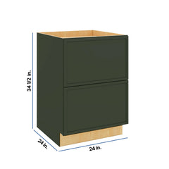 Modernform Cabinet Slim Sage Green 24" W X 34 1/2" H X 24" D  2 Drawer Base Cabinet