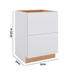 Modernform Cabinet Matte White 24" W X 34 1/2" H X 24" D  2 Drawer Base Cabinet