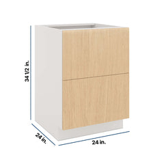 Modernform Cabinet Natural Oak 24" W X 34 1/2" H X 24" D  2 Drawer Base Cabinet