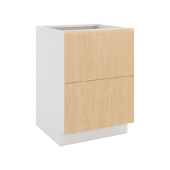 Modernform Cabinet Natural Oak 24" W X 34 1/2" H X 24" D  2 Drawer Base Cabinet