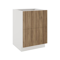Modernform Cabinet Walnut 24" W X 34 1/2" H X 24" D  2 Drawer Base Cabinet