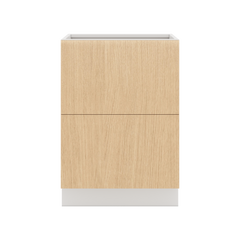 Modernform Cabinet Natural Oak 24" W X 34 1/2" H X 24" D  2 Drawer Base Cabinet