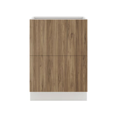 Modernform Cabinet Walnut 24" W X 34 1/2" H X 24" D  2 Drawer Base Cabinet
