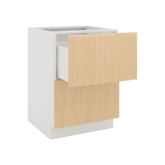 Modernform Cabinet Natural Oak 24" W X 34 1/2" H X 24" D  2 Drawer Base Cabinet