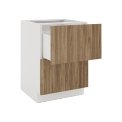 Modernform Cabinet Walnut 24" W X 34 1/2" H X 24" D  2 Drawer Base Cabinet
