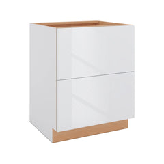 Modernform Cabinet Gloss White 27" W X 34 1/2" H X 24" D  2 Drawer Base Cabinet