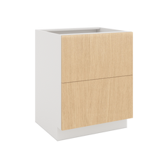 Modernform Cabinet Natural Oak 27" W X 34 1/2" H X 24" D  2 Drawer Base Cabinet