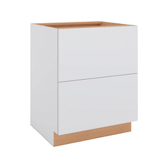 Modernform Cabinet Matte White 27" W X 34 1/2" H X 24" D  2 Drawer Base Cabinet