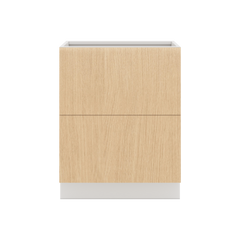 Modernform Cabinet Natural Oak 27" W X 34 1/2" H X 24" D  2 Drawer Base Cabinet