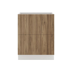 Modernform Cabinet Walnut 27" W X 34 1/2" H X 24" D  2 Drawer Base Cabinet