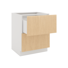 Modernform Cabinet Natural Oak 27" W X 34 1/2" H X 24" D  2 Drawer Base Cabinet