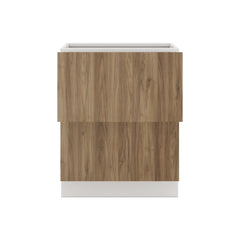 Modernform Cabinet Walnut 27" W X 34 1/2" H X 24" D  2 Drawer Base Cabinet