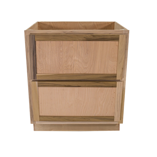 Kitchen Drawer Base Cabinet | Unfinished Poplar | Shaker Style | 30 in | 2 Drawer