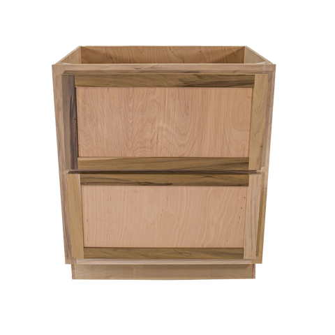 Kitchen Drawer Base Cabinet | Unfinished Poplar | Shaker Style | 30 in | 2 Drawer