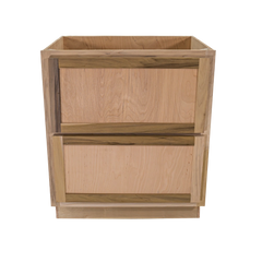 Kitchen Drawer Base Cabinet | Unfinished Poplar | Shaker Style | 30 in | 2 Drawer