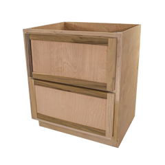 Kitchen Drawer Base Cabinet | Unfinished Poplar | Shaker Style | 30 in | 2 Drawer