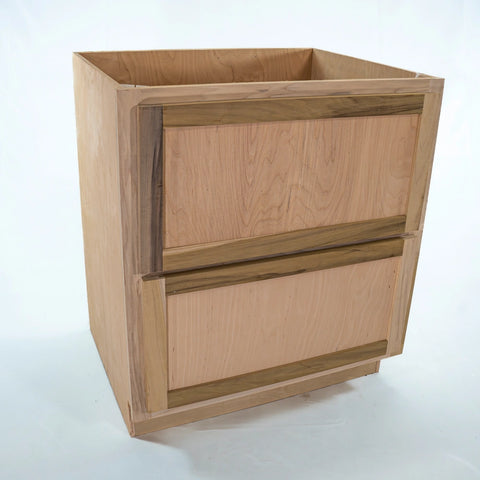 Kitchen Drawer Base Cabinet | Unfinished Poplar | Shaker Style | 36 in | 2 Drawer