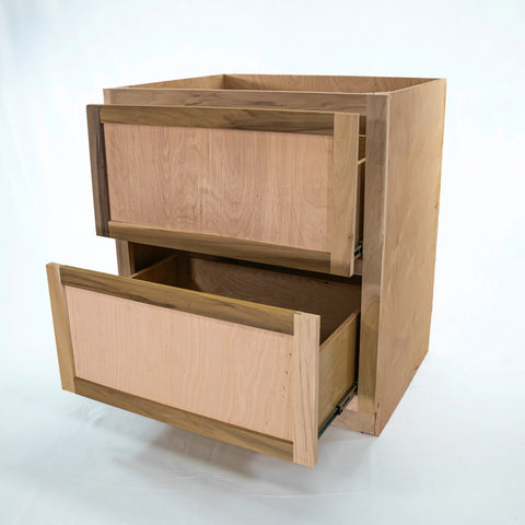 Kitchen Drawer Base Cabinet | Unfinished Poplar | Shaker Style | 36 in | 2 Drawer