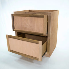 Kitchen Drawer Base Cabinet | Unfinished Poplar | Shaker Style | 36 in | 2 Drawer
