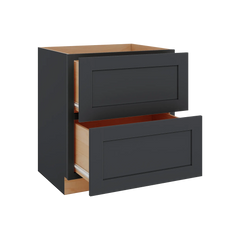 Modernform Cabinet Onyx Black Shaker 30" W X 34 1/2" H X 24" D  2 Drawer Base Cabinet