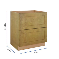 Modernform Cabinet Natural Shaker 30" W X 34 1/2" H X 24" D  2 Drawer Base Cabinet