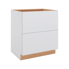 Modernform Cabinet Matte White 30" W X 34 1/2" H X 24" D  2 Drawer Base Cabinet