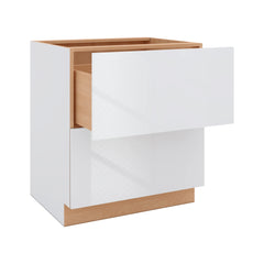 Modernform Cabinet Gloss White 30" W X 34 1/2" H X 24" D  2 Drawer Base Cabinet
