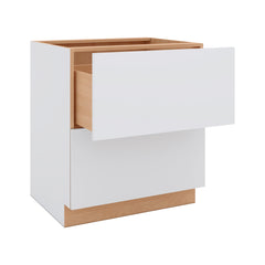 Modernform Cabinet Matte White 30" W X 34 1/2" H X 24" D  2 Drawer Base Cabinet